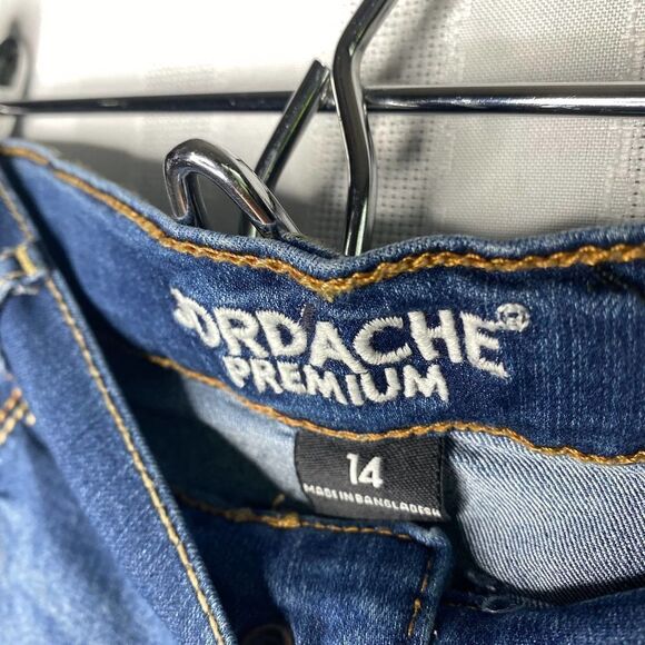 Jordache Premium Medenz Button Fly Raw Hem Shorts Girl's Size 14 Blue Summer - Picture 4 of 7